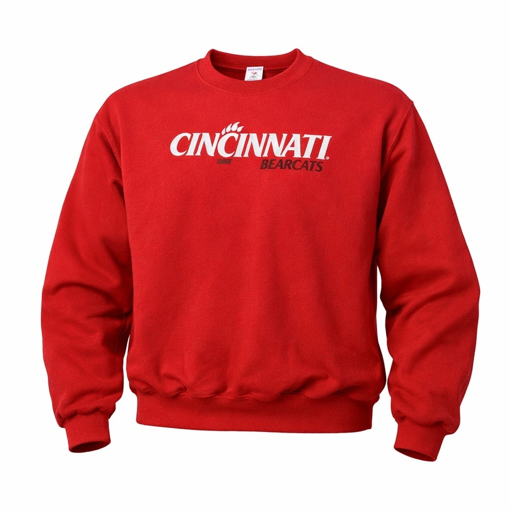 Vintage Jerzees Cincinnati Bears Red Oversized Crewneck Sweatshirt Size …
